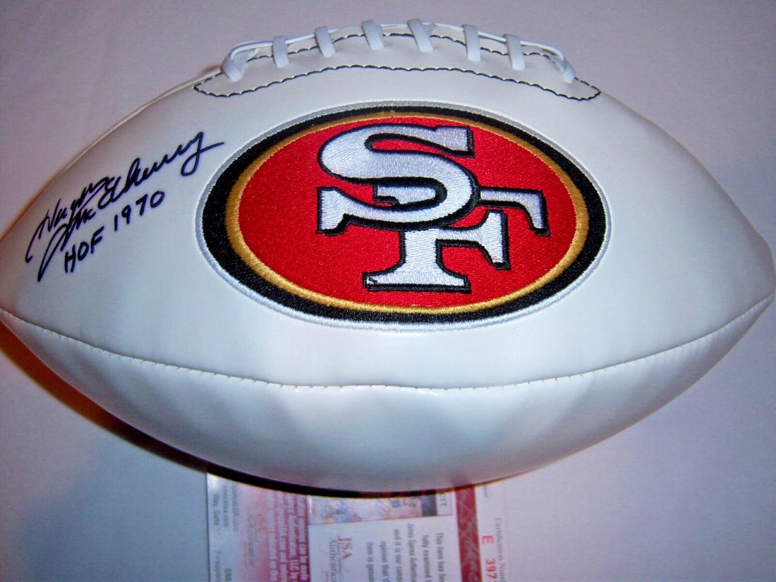 Signed Hugh McElhenny 49ers Hall of Fame football JSA COA (1 of 1)