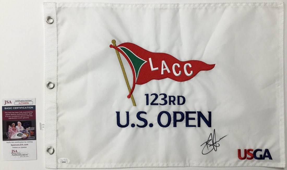 Brian Harman Signed 123rd LACC US Open Pin Flag JSA Authenticated (1 of 4)