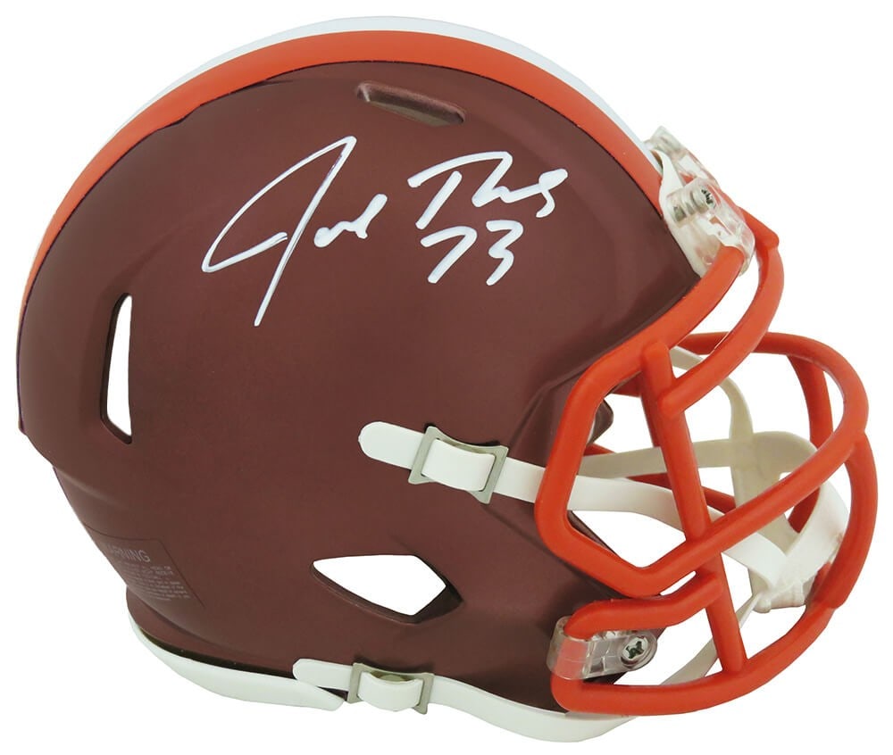 Riddell Flash Mini Helmet Cleveland Browns Joe Thomas Autograph White Ink COA (1 of 1)