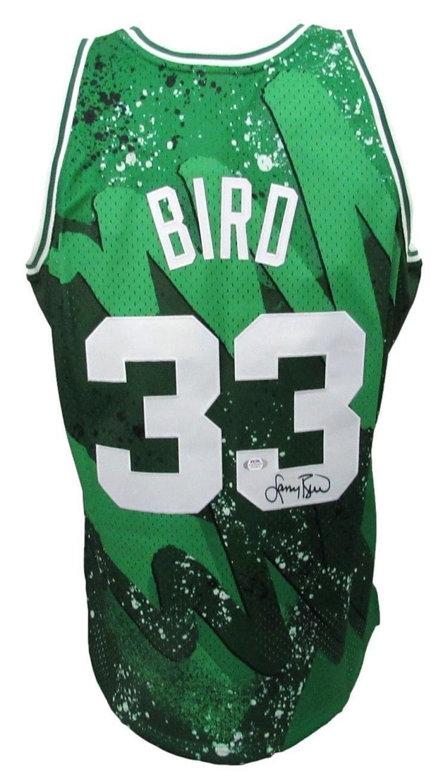 PSA DNA Certified Larry Bird Signed Mitchell Ness Celtics Swingman Jersey XL: PSA DNA Certified Larry Bird Signed Mitchell Ness Celtics Swingman Jersey XL Pre-owned green Mitchell & Ness 1985-86 HWC Swingman Boston Celtics basketball jersey signed by Larry Bird. This original a
