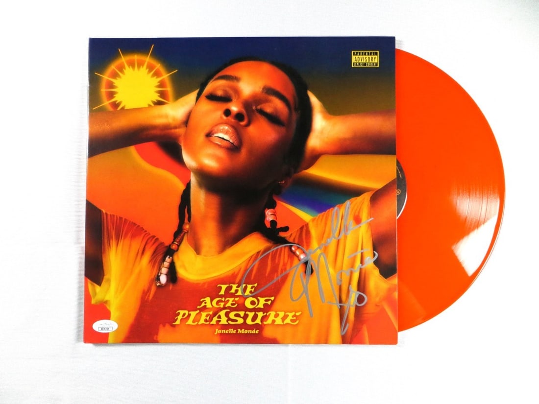 JSA Authenticated Janelle Monae Age of Pleasure Signed Record Cover (1 of 4)