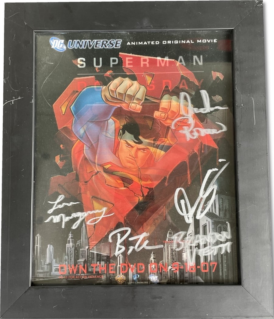 Framed 8x10 Superman Doomsday lenticular photo signed by 3 JSA (1 of 5)