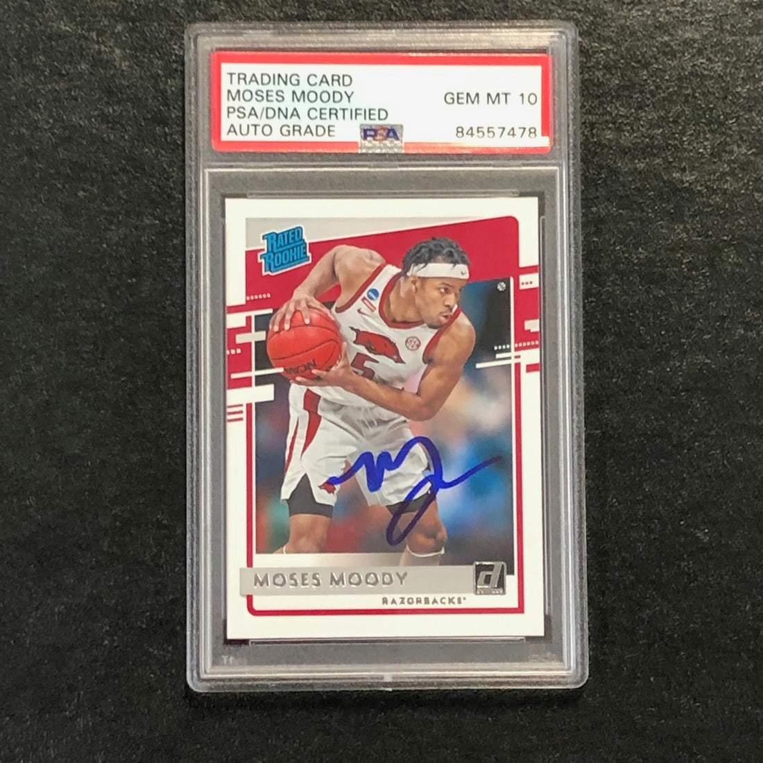 2021-22 Panini Chronicles Draft Picks Moses Moody Signed Card AUTO 10 PSA (1 of 2)