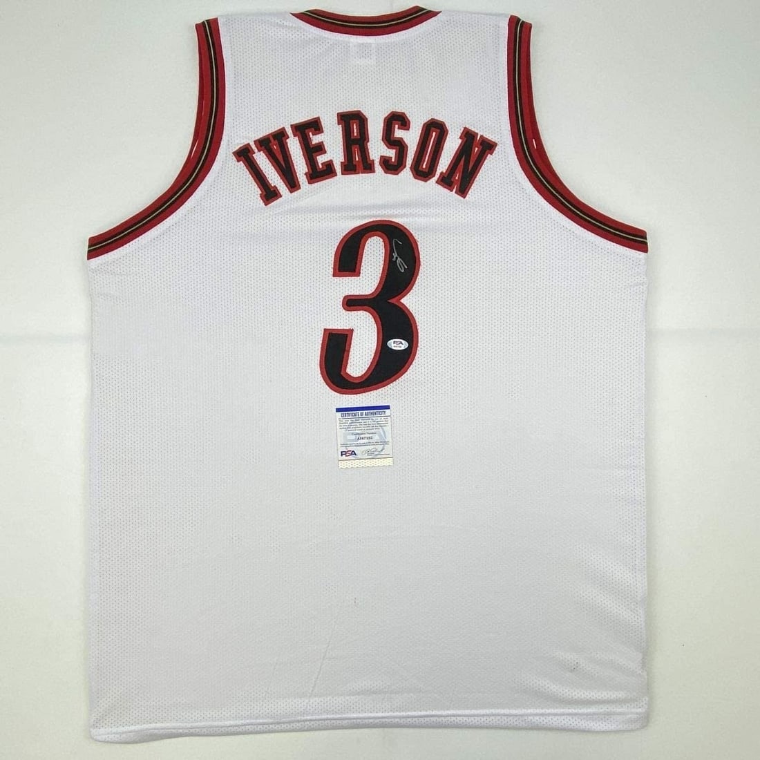 PSA DNA Certified Allen Iverson Signed White Basketball Jersey (1 of 4)