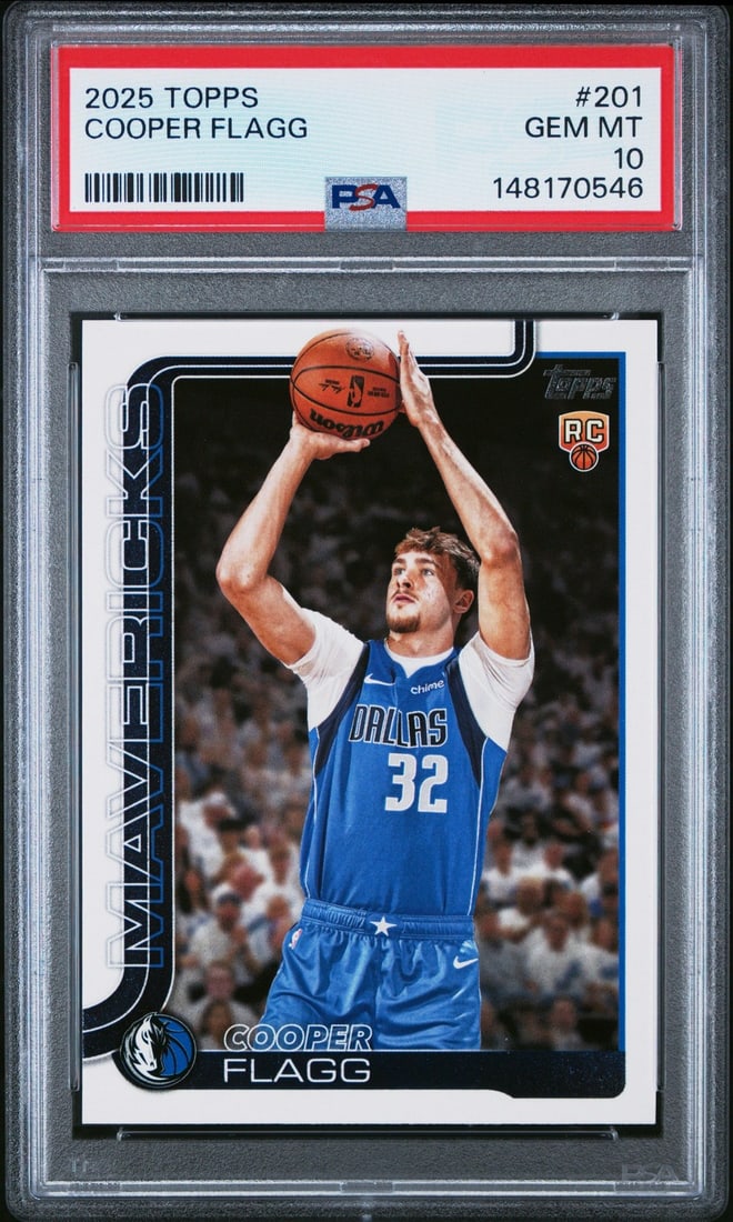 PSA 10 Cooper Flagg 2025 Topps #201 Rookie Basketball Card (1 of 2)