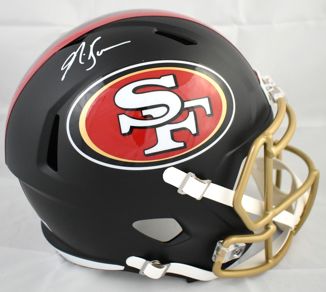 NaVorro Bowman signed full size Rivalries Speed 49ers helmet BAS: NaVorro Bowman signed full size Rivalries Speed 49ers helmet BAS Pre-owned full-size Rivalries Speed helmet autographed by NaVorro Bowman. This football collectible features San Francisco 49ers team a