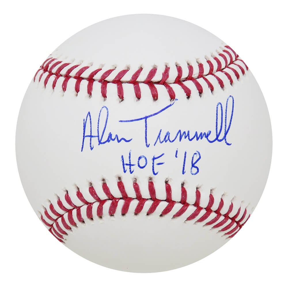Rawlings MLB Baseball Autographed by Alan Trammell with HOF 18 Inscription and COA (1 of 1)