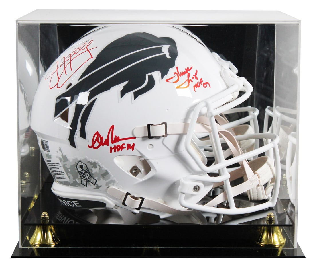 Buffalo Bills STS III Speed Proline Helmet signed by Reed Kelly Thomas BAS (1 of 4)