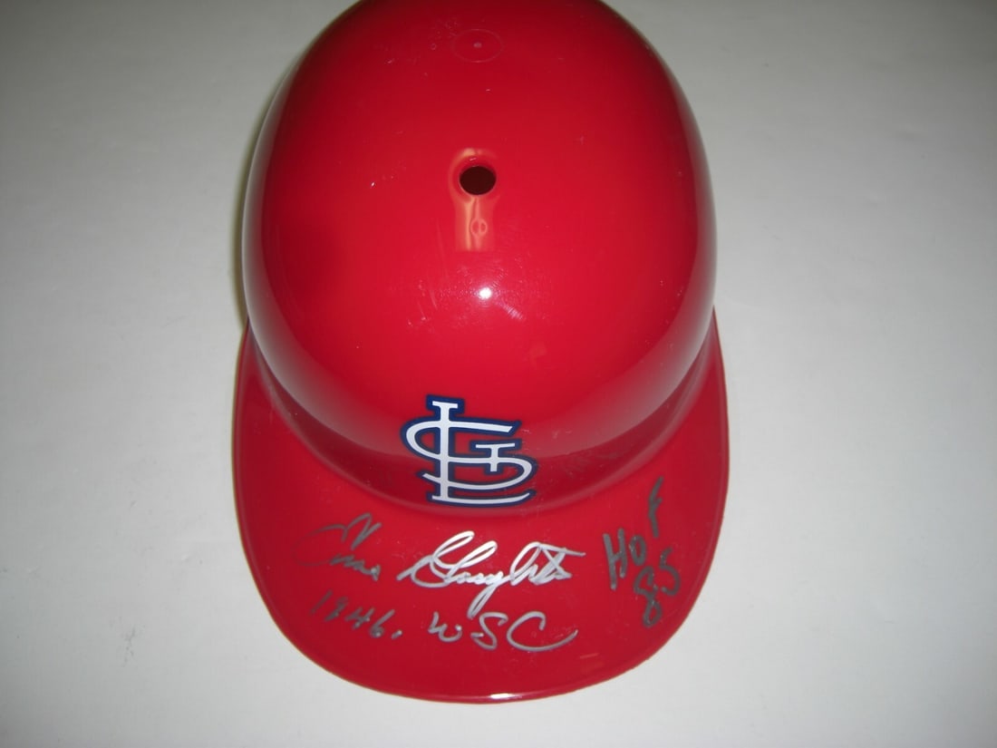 Signed Enos Slaughter Full Size Cardinals Helmet With Certificate of Authenticity (1 of 2)