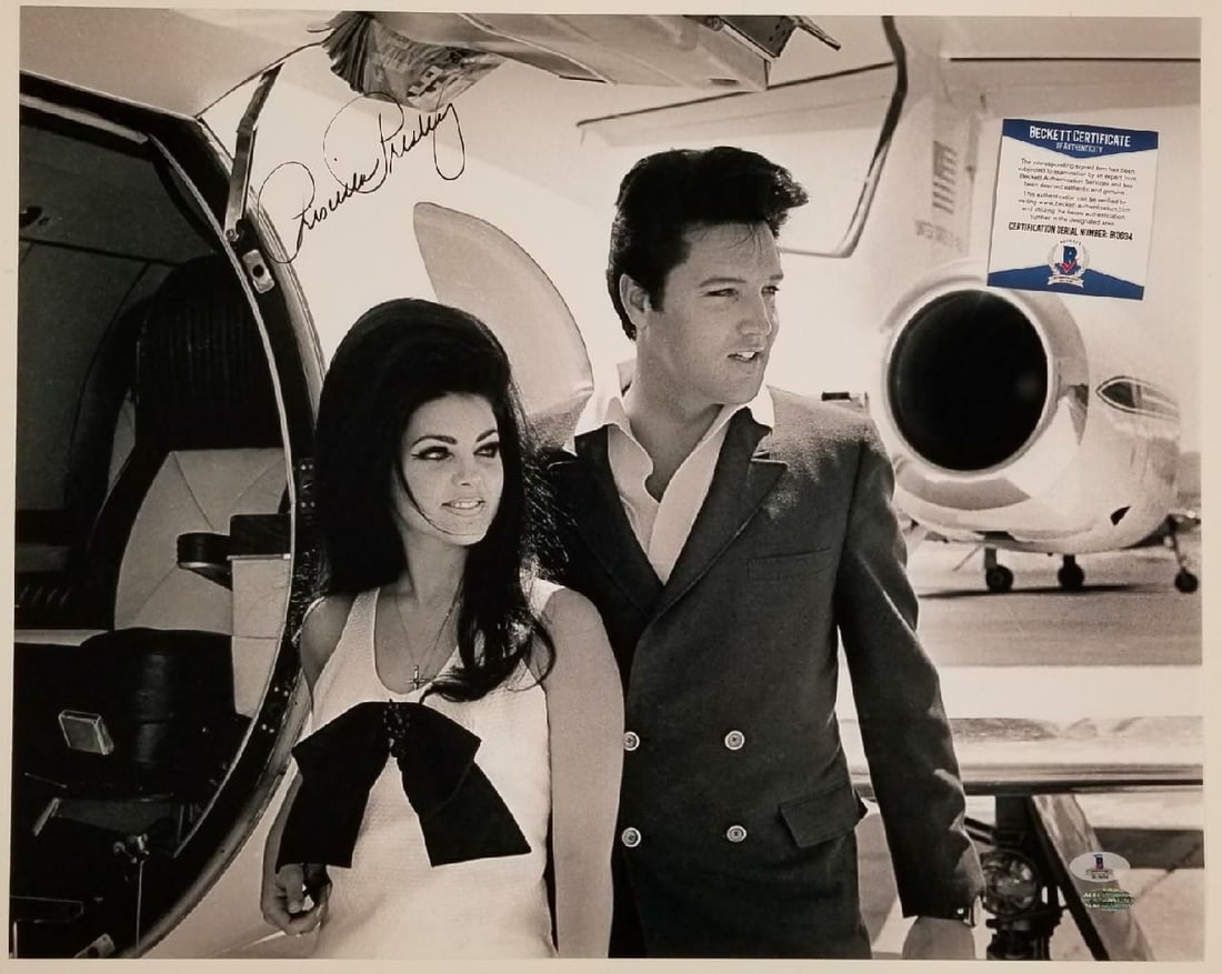 16x20 Photograph Autographed by Priscilla Presley Featuring Elvis Beckett BAS COA: 16x20 Photograph Autographed by Priscilla Presley Featuring Elvis Beckett BAS COA This is an original 16x20 photograph signed by Priscilla Presley, accompanied by a Beckett BAS Certificate of Authenti