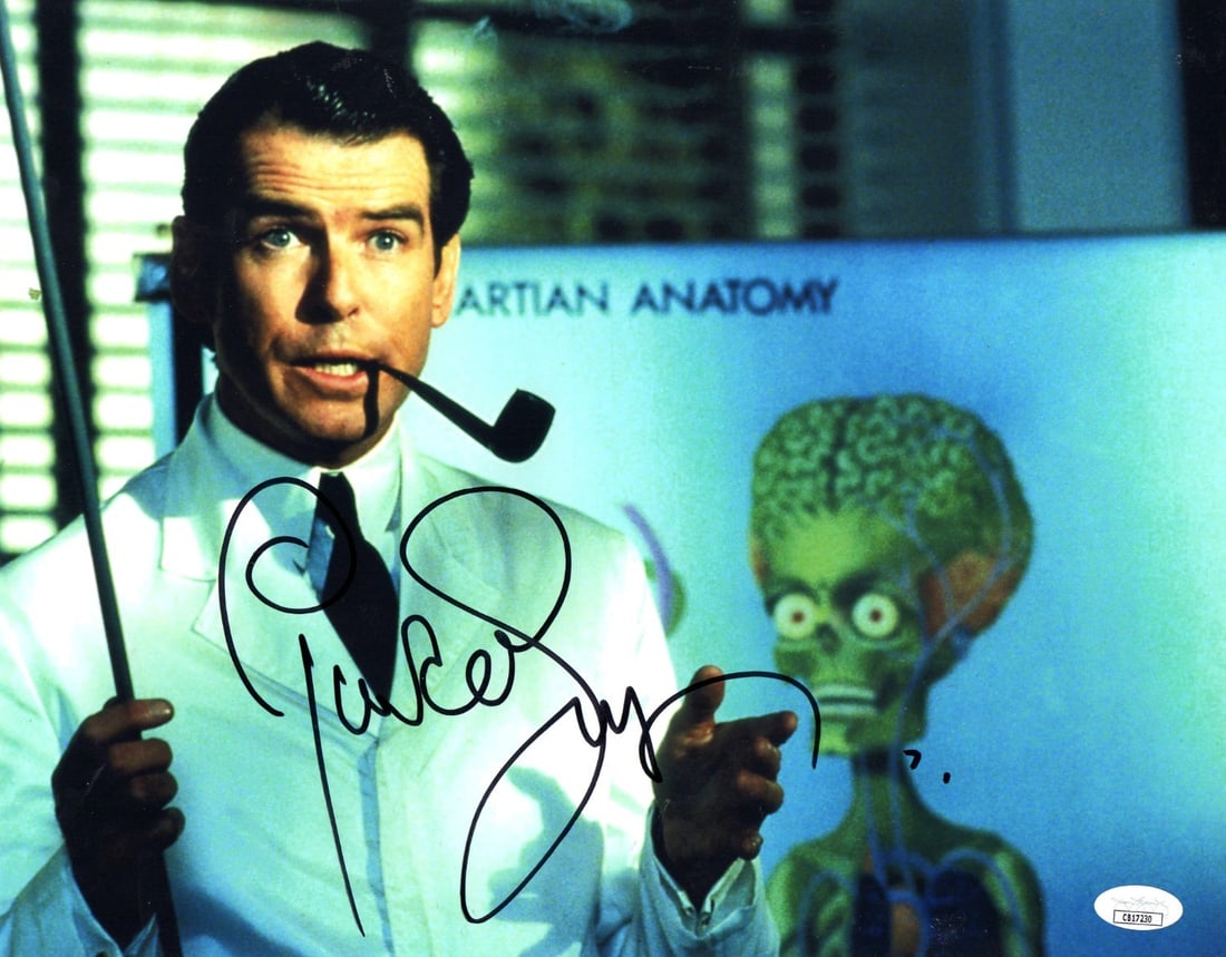 11X14 Signed Pierce Brosnan Photograph Mars Attacks JSA Authenticated (1 of 2)