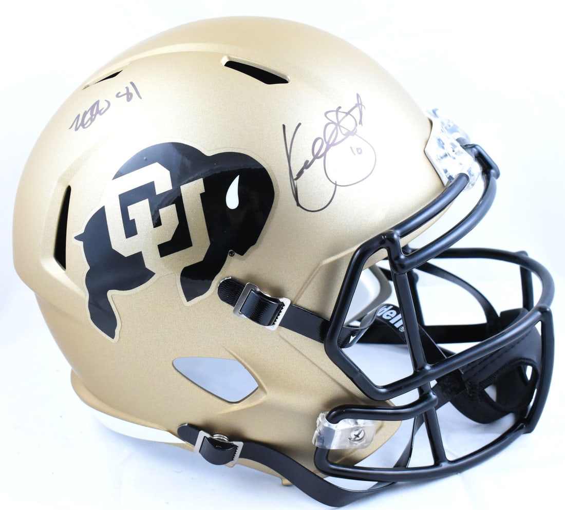 Colorado Buffaloes F S Speed Helmet Signed by Kordell Stewart Michael Westbrook BAS (1 of 6)