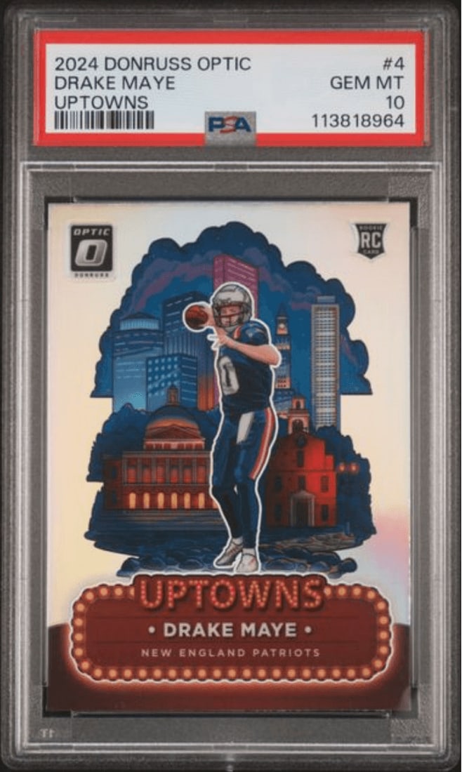 PSA 10 Drake Maye 2024 Donruss Optic Uptowns Rookie Card #4 (1 of 2)