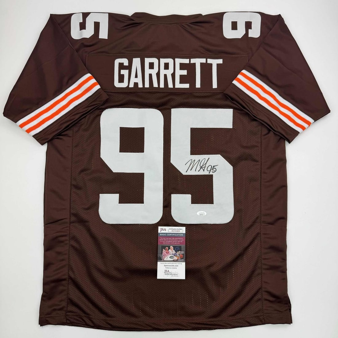 Myles Garrett Signed Brown Custom Football Jersey JSA COA XL (1 of 4)