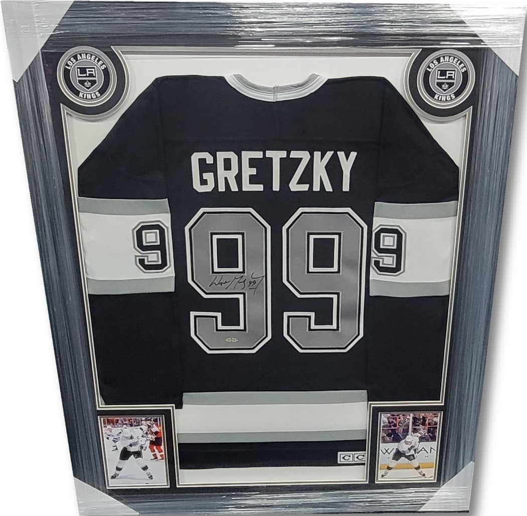 Framed Los Angeles Kings Jersey Signed by Wayne Gretzky Upper Deck (1 of 3)