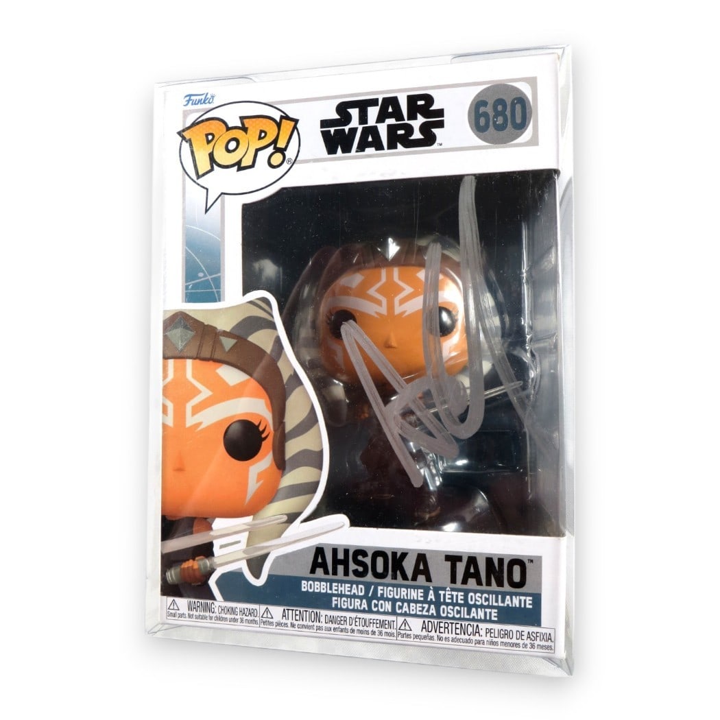 Ariana Greenblatt Signed Funko POP! Star Wars Ahsoka JSA Authenticated: Ariana Greenblatt Signed Funko POP! Star Wars Ahsoka JSA Authenticated This is an original Funko POP! figure of Ahsoka, autographed by Ariana Greenblatt. The autograph has been authenticated by James 