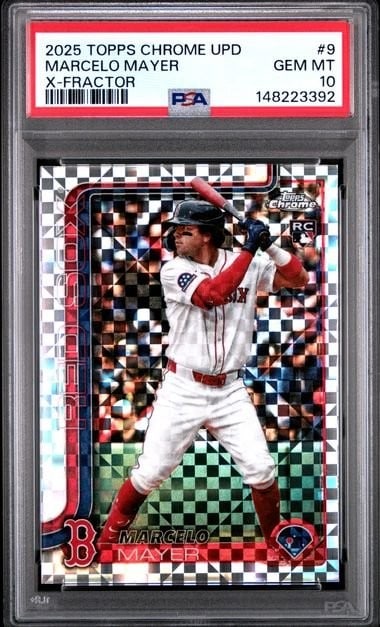 PSA 10 Marcelo Mayer 2025 Topps Chrome Update X Fractor RC Card #9 (1 of 2)