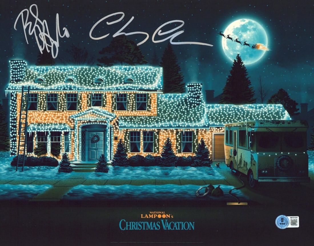 11x14 Signed Christmas Vacation Photo Chevy Chase Beverly DAngelo Beckett (1 of 1)