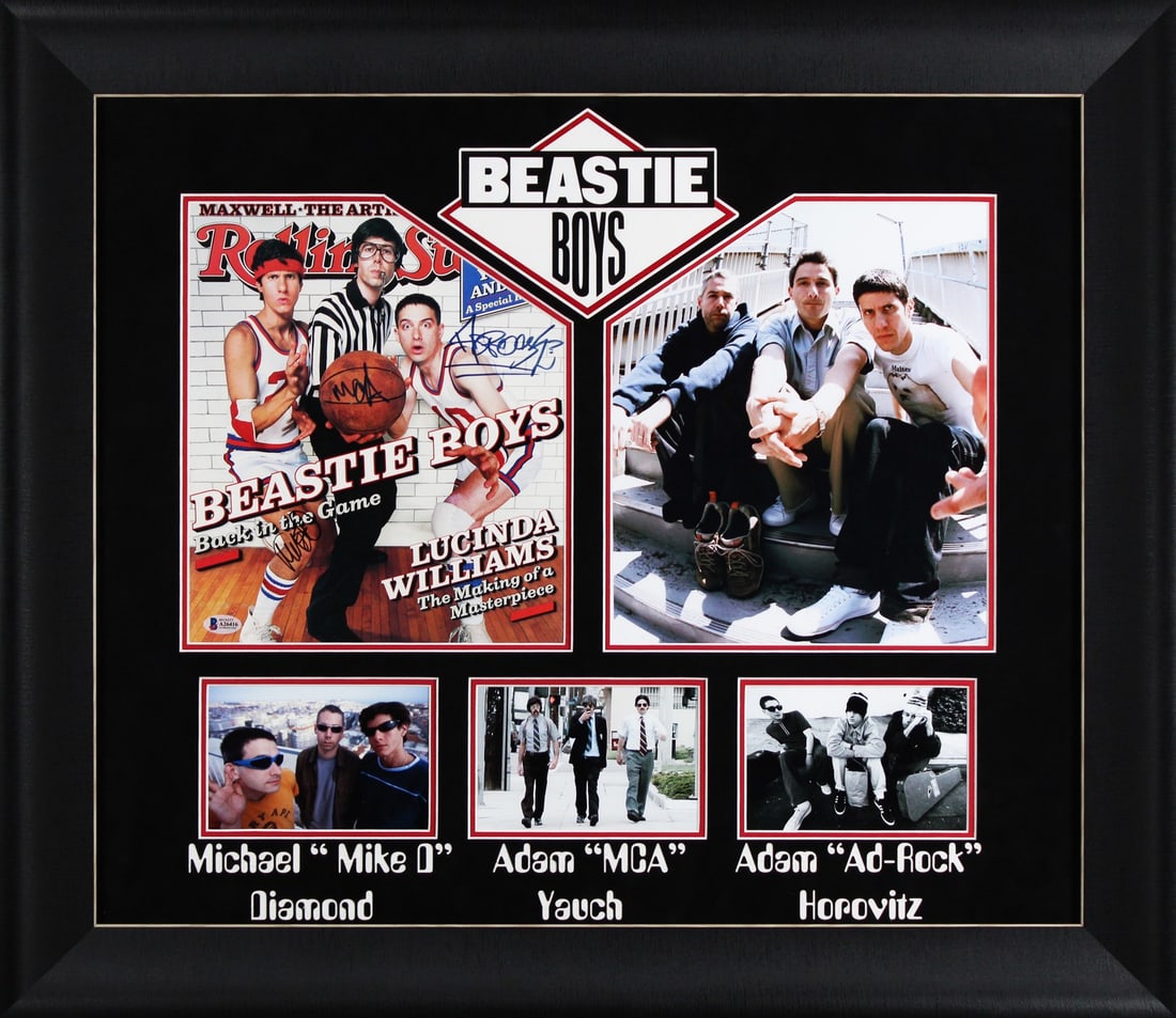 Framed Rolling Stone Magazine Signed by Beastie Boys Beckett BAS A26416: Framed Rolling Stone Magazine Signed by Beastie Boys Beckett BAS A26416 Professionally framed autographed Rolling Stone magazine signed by Adam "MCA" Yauch, Michael "Mike D" Diamond, and Adam "Ad-Rock