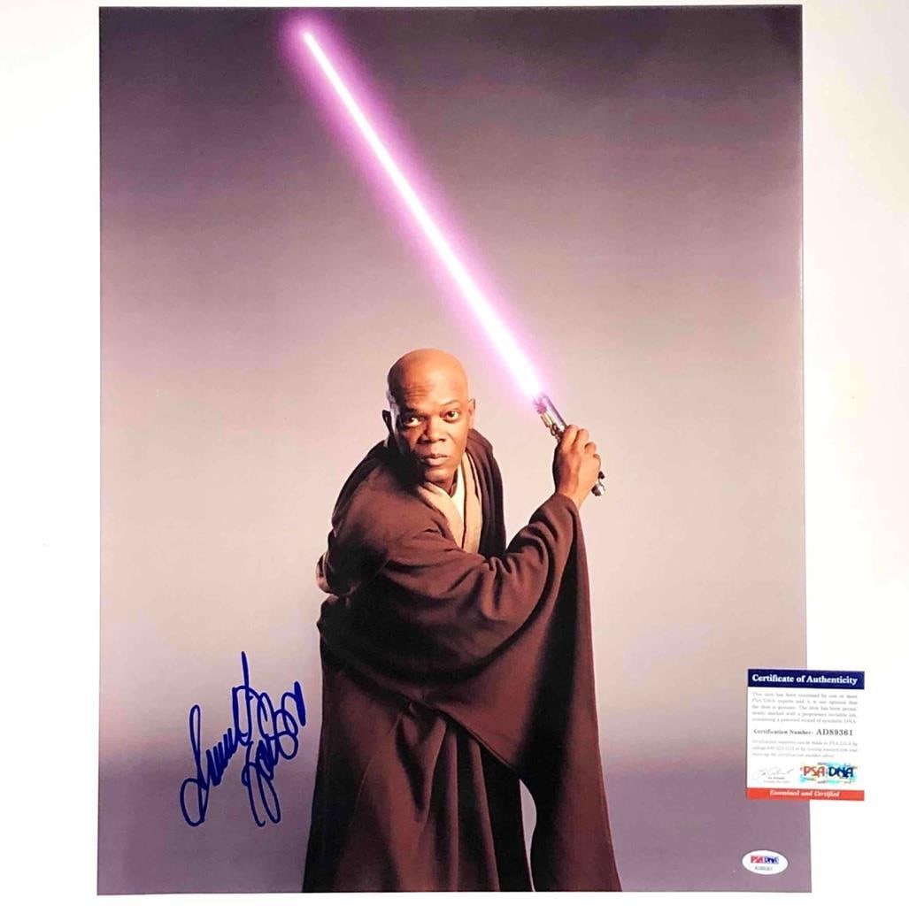 PSA DNA authenticated 16x20 Samuel L Jackson signed Star Wars photo (1 of 7)