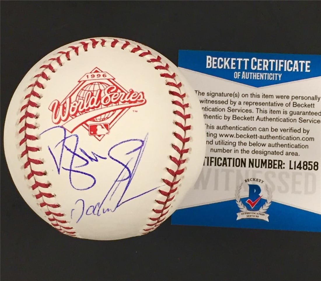 Yankees 1996 World Series Baseball Signed by Darryl Strawberry and Doc Gooden BAS COA (1 of 2)