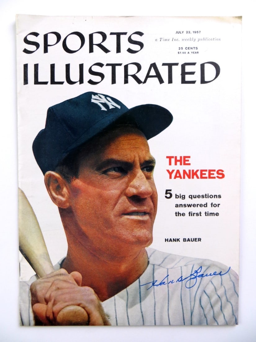 1957 Sports Illustrated Magazine signed by Hank Bauer JSA (1 of 4)