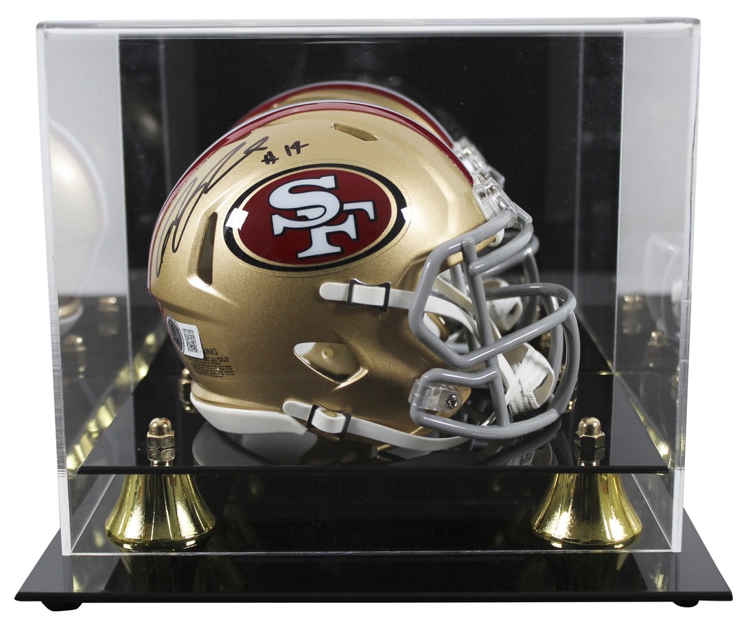 Ricky Pearsall signed 49ers Speed Mini Helmet with case Beckett Witnessed (1 of 3)