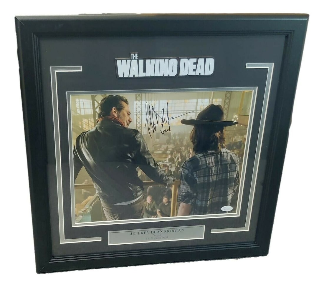 Framed 11x14 Walking Dead Photo Signed by Jeffery Dean Morgan JSA (1 of 5)