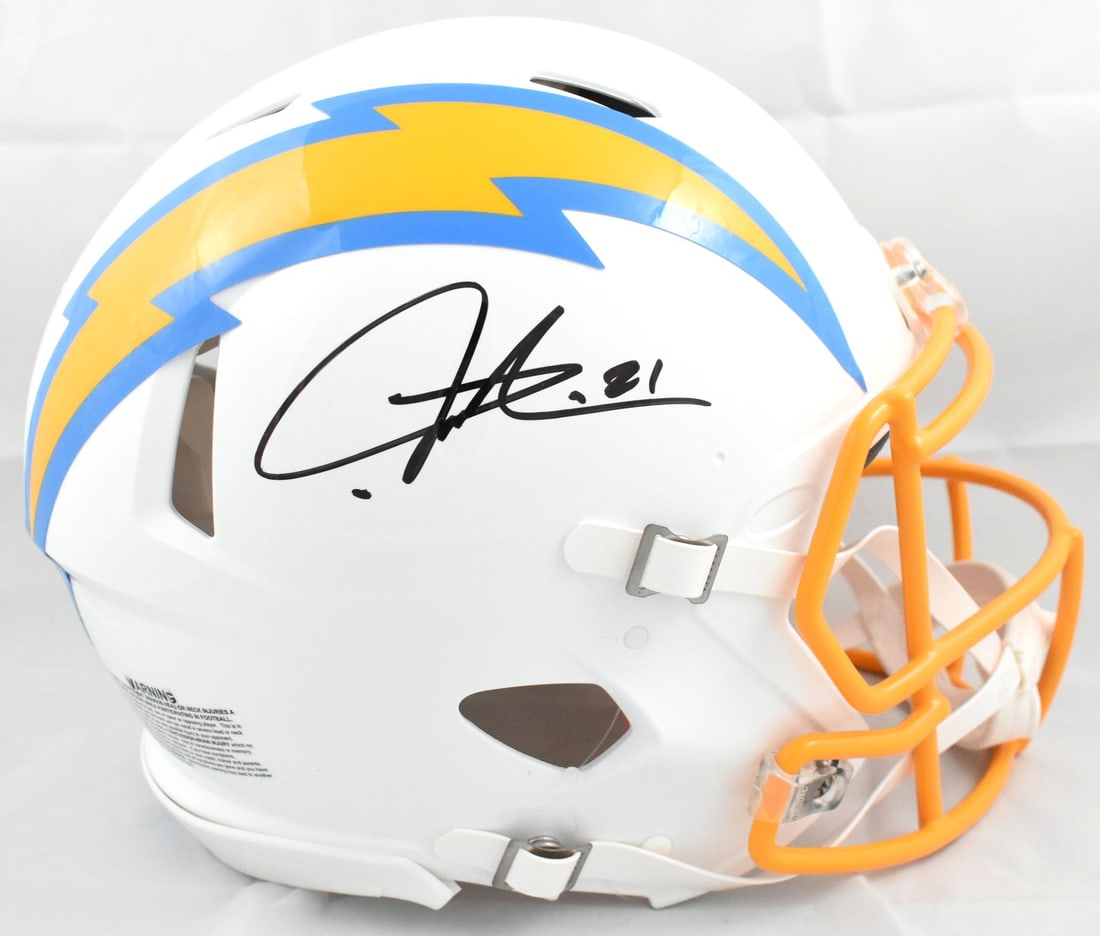Chargers F S Speed Authentic Helmet Signed by LaDainian Tomlinson Beckett BAS: Chargers F S Speed Authentic Helmet Signed by LaDainian Tomlinson Beckett BAS Autographed full-size Speed Authentic helmet featuring LaDainian Tomlinson and the Chargers. This pre-owned football colle