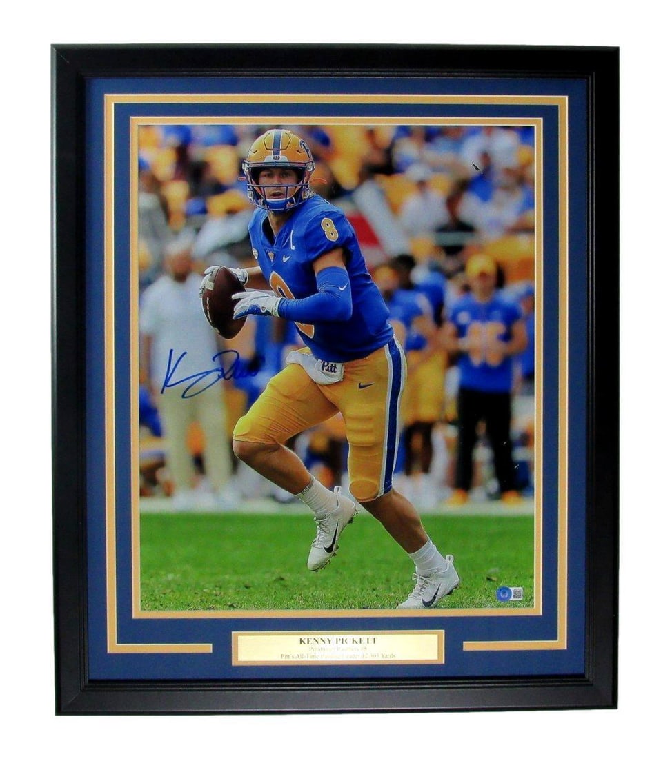 Kenny Pickett Autographed Framed 16x20 Photo NCAA University of Pittsburgh Beckett Certified (1 of 4)
