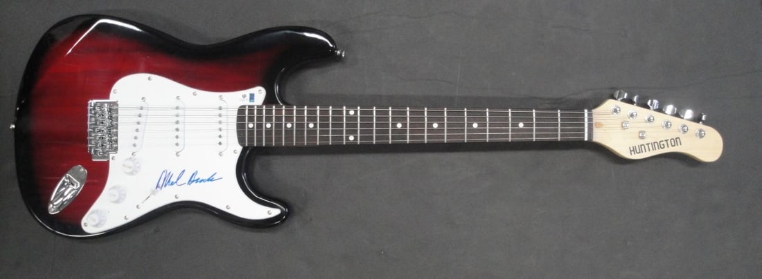 Mel Brooks signed electric guitar Blazing Saddles Mounted Memories: Mel Brooks signed electric guitar Blazing Saddles Mounted Memories Autographed electric guitar signed by Mel Brooks. This original piece includes a guitar pick and is authenticated by Mounted Memories