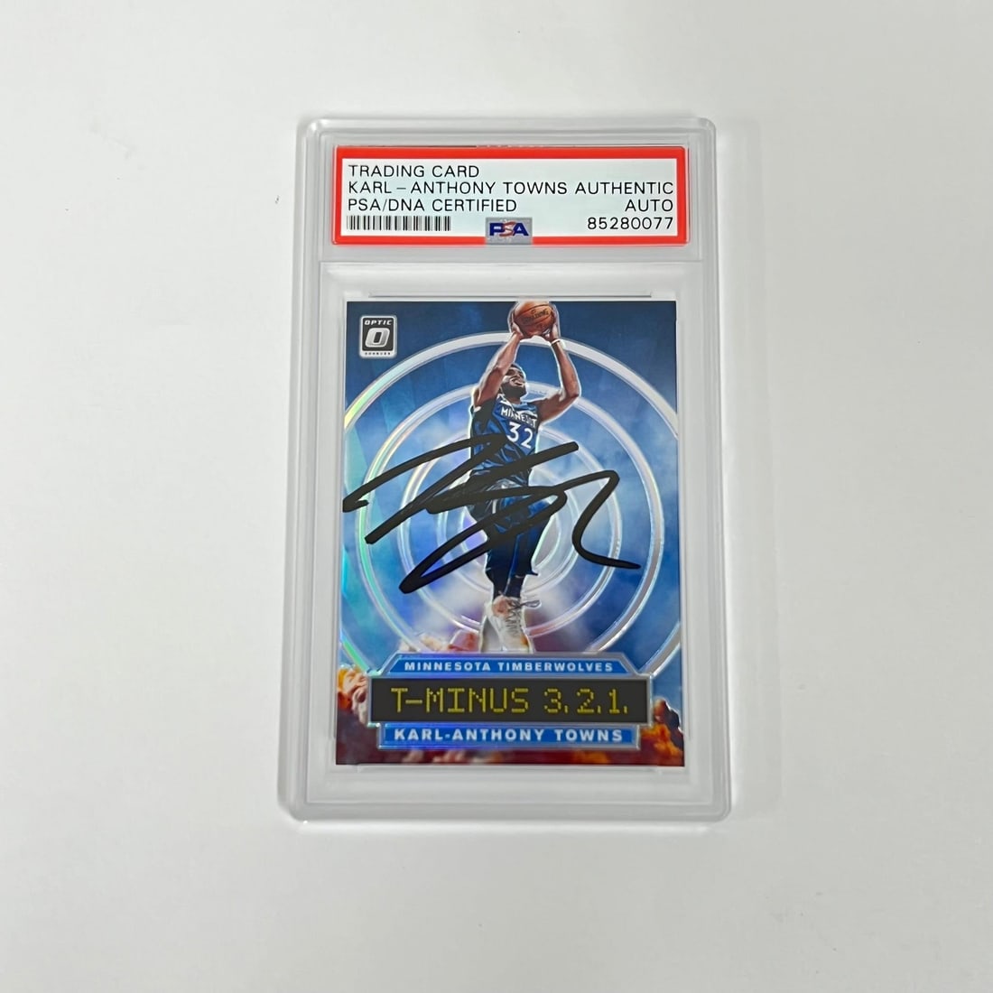 2019-20 Panini Prizm #10 Karl-Anthony Towns Signed Card PSA/DNA Authenticated: 2019-20 Panini Prizm #10 Karl-Anthony Towns Signed Card PSA/DNA Authenticated This listing features a 2019-20 Panini Prizm #10 trading card signed by Karl-Anthony Towns, the star player of the Minneso