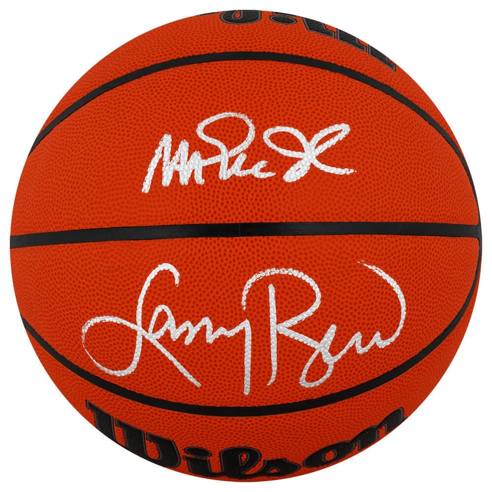 Wilson Indoor Outdoor NBA Basketball Signed by Larry Bird and Magic Johnson (1 of 1)