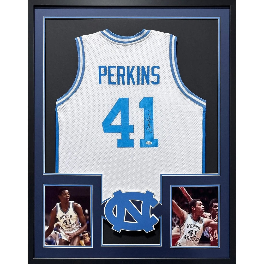 Framed Sam Perkins Autographed UNC North Carolina Jersey JSA (1 of 3)