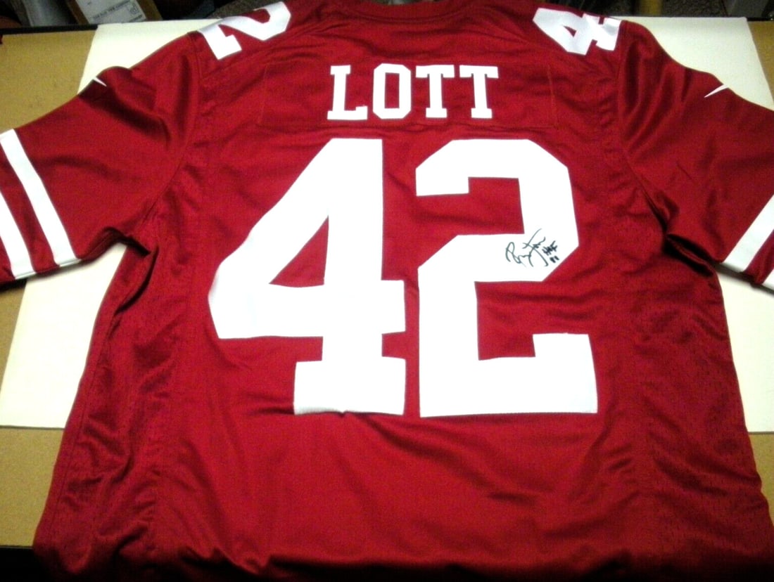 Signed Nike San Francisco 49ers Jersey Ronnie Lott With COA Hall Of Fame 2000 (1 of 2)