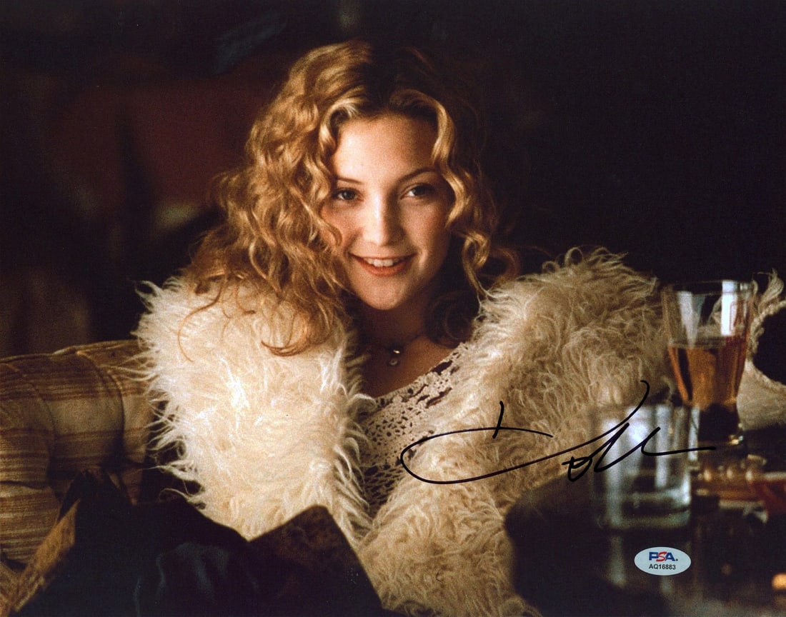 Kate Hudson Signed 11x14 Photograph from Almost Famous with PSA DNA Authentication: Kate Hudson Signed 11x14 Photograph from Almost Famous with PSA DNA Authentication This is an original 11x14 horizontal photograph personally signed by Kate Hudson, known for her role in the film Almo