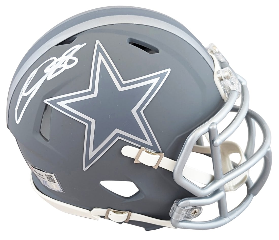 Fanatics authenticated CeeDee Lamb signed Riddell slate mini helmet (1 of 2)