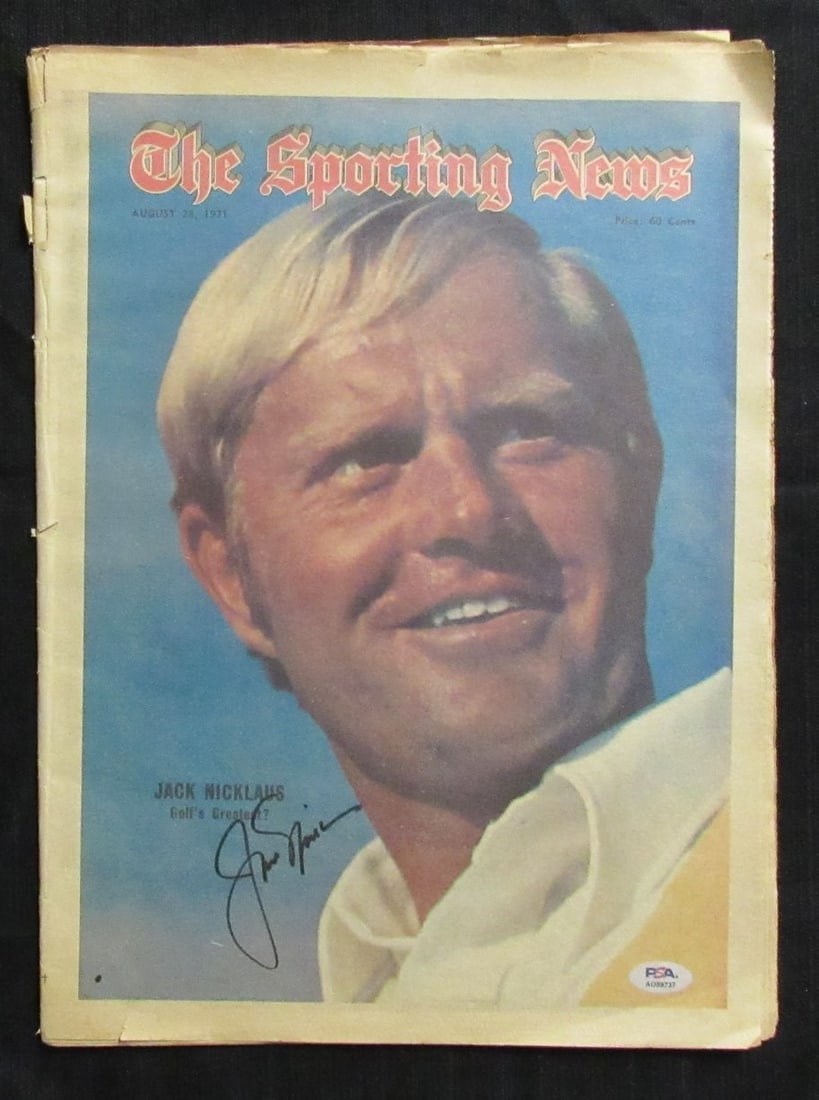 PSA DNA Authenticated Jack Nicklaus Autographed Sporting News 8 28 1971 (1 of 4)