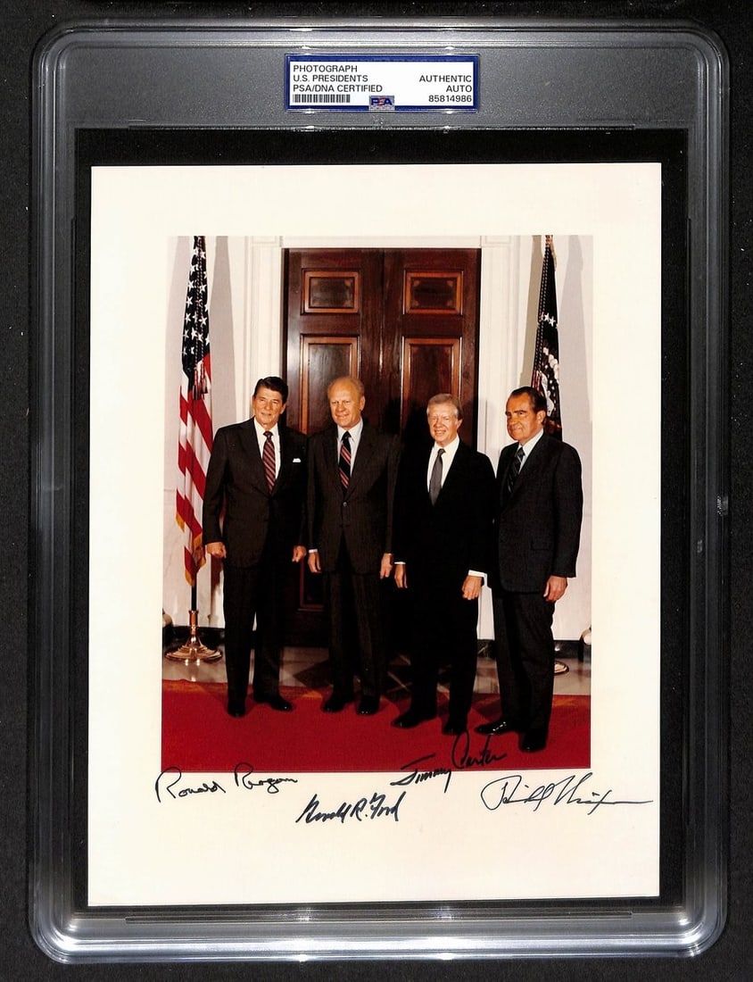 PSA DNA authenticated 8x10 photo signed by Reagan Ford Carter Nixon (1 of 2)