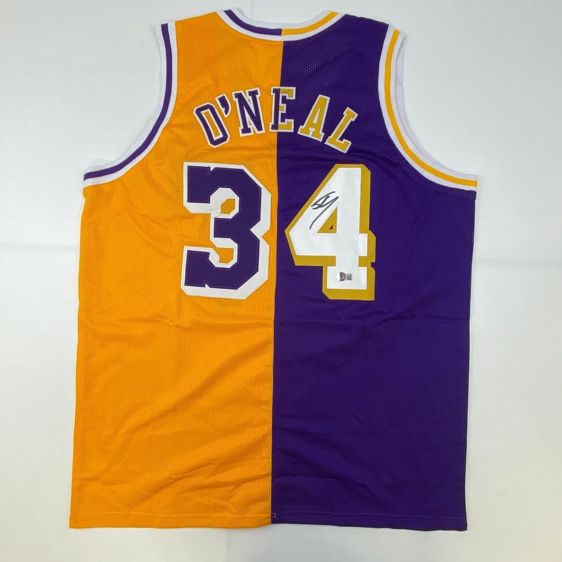 Signed Shaquille O'Neal Custom Split Basketball Jersey Beckett COA: Signed Shaquille O'Neal Custom Split Basketball Jersey Beckett COA Autographed custom split basketball jersey signed by Shaquille O'Neal. Designed as a collectible, this pre-owned jersey features his 
