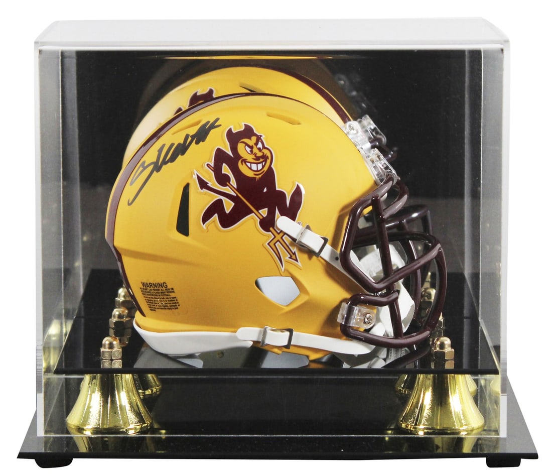 Cameron Skattebo autographed Arizona State Sparky mini helmet with display case JSA (1 of 3)