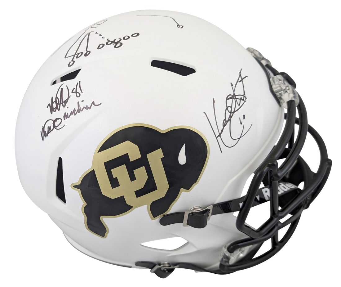 Kordell Stewart Michael Westbrook Signed Colorado Helmet With Miracle at Michigan Inscription BAS (1 of 4)