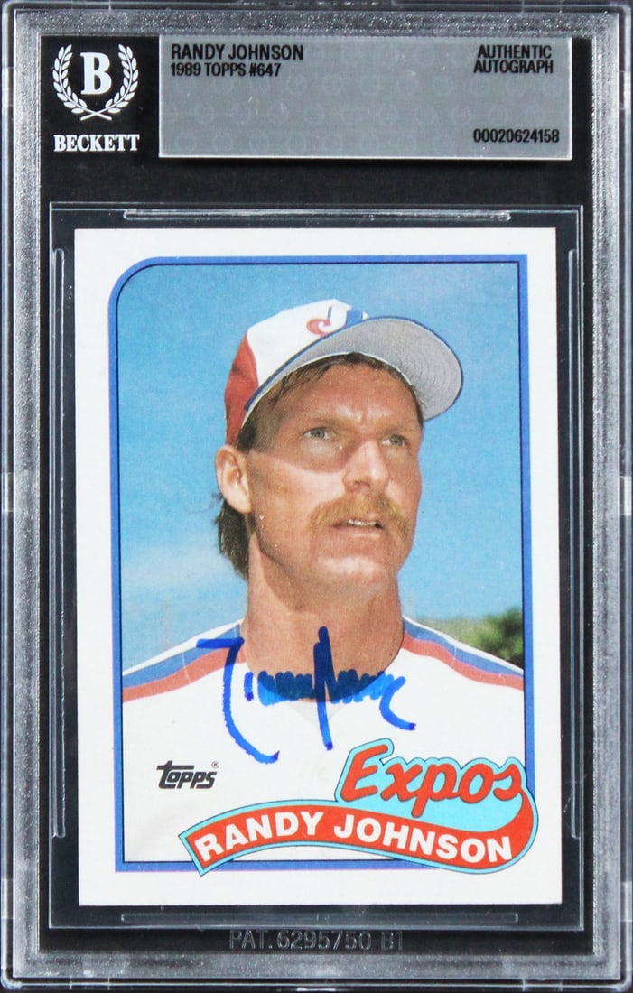 Randy Johnson signed 1989 Topps 647 card Beckett authenticated (1 of 2)