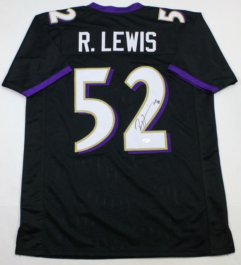Black Baltimore Ravens jersey signed by Ray Lewis Beckett authenticated HOF (1 of 7)