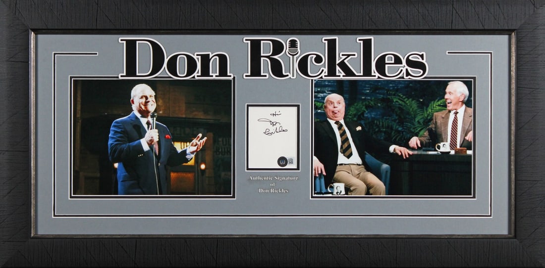 Framed Don Rickles signed 3x5 index card display Beckett authenticated (1 of 2)