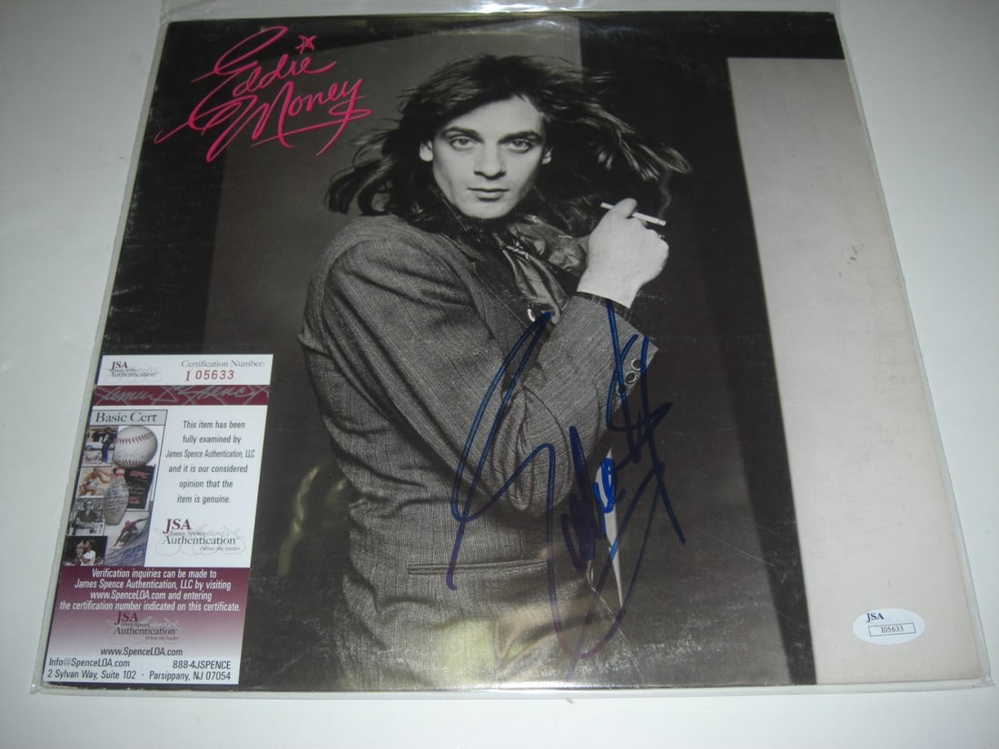 Signed Eddie Money Debut Album LP With JSA COA Authentication: Signed Eddie Money Debut Album LP With JSA COA Authentication This is a pre-owned, original self-titled LP record album by Eddie Money, signed and authenticated with a JSA/COA. The album originates fr