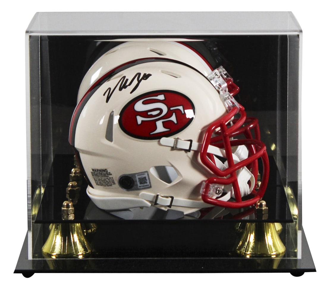 Nick Bosa signed 49ers retro speed mini helmet with display case BAS: Nick Bosa signed 49ers retro speed mini helmet with display case BAS Authentic signed retro speed mini helmet from the San Francisco 49ers, personally signed by Nick Bosa. This original autograph piec