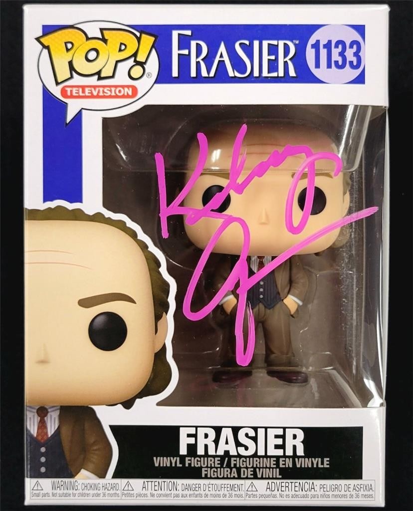 Frasier Funko Pop 1133 signed by Kelsey Grammer Beckett BAS: Frasier Funko Pop 1133 signed by Kelsey Grammer Beckett BAS Original Funko Pop from Frasier signed by Kelsey Grammer. This pre-owned collectible includes Beckett autograph authentication and is made i