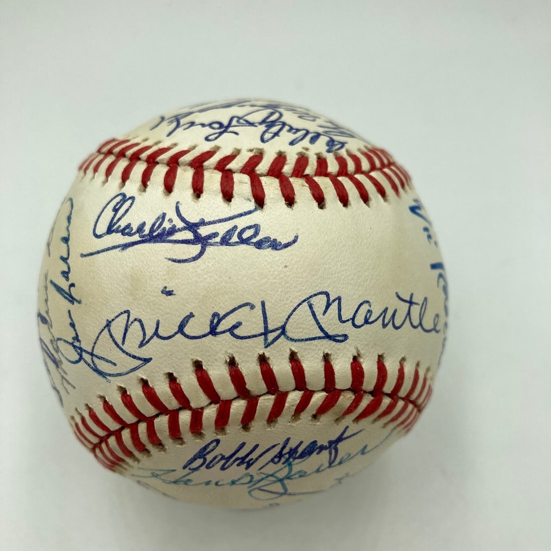 28 Autograph Yankees Legends Baseball Mickey Mantle JSA Certified (1 of 14)