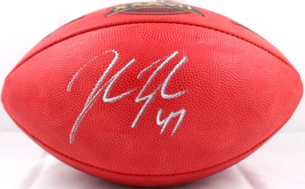 Duke Football Signed by John Lynch NFL SB 37 Beckett Witness Hologram Silver (1 of 10)